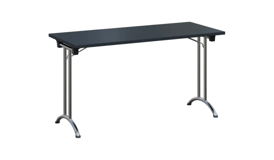 SLC 140 chrom skládací jednací stůl 1394x600, deska 25 mm, podnož chrom, deska antracit